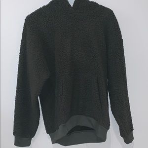 American Eagle Sherpa Dark Green Oversized Hoodie